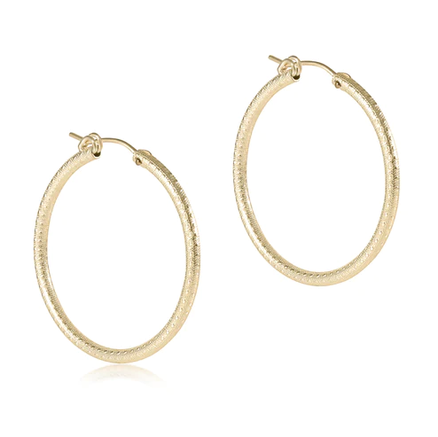 Enewton Hoop Gold 1.25" Texture Earrings in  at Wrapsody