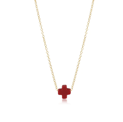 Enewton Signature Cross 16" Necklace Necklaces in Red at Wrapsody