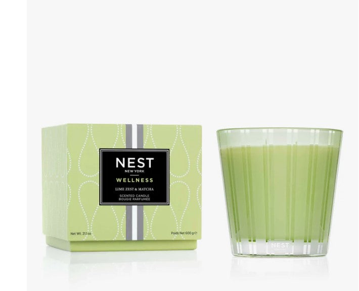 Nest 3-Wick Candle 21.1oz Candles in Lime Zest & Matcha at Wrapsody