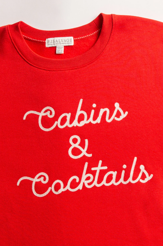 PJ Salvage Cabins & Cocktails Scarlet Top Loungewear in  at Wrapsody