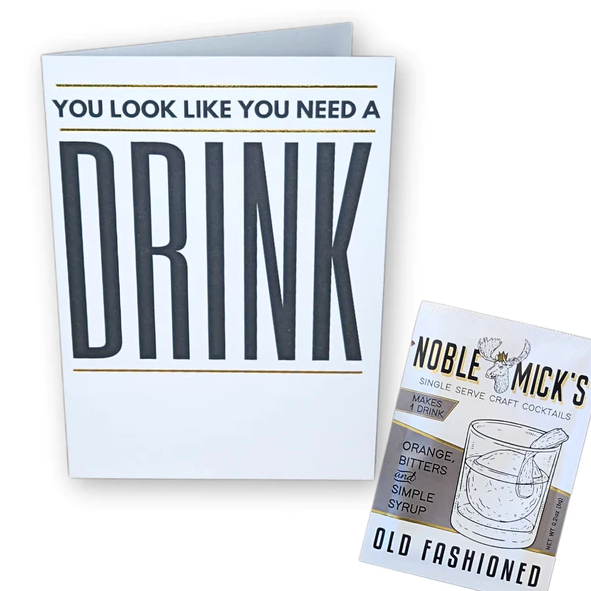 Noble Mick's Card & Drink - Old Fashioned Paper in  at Wrapsody