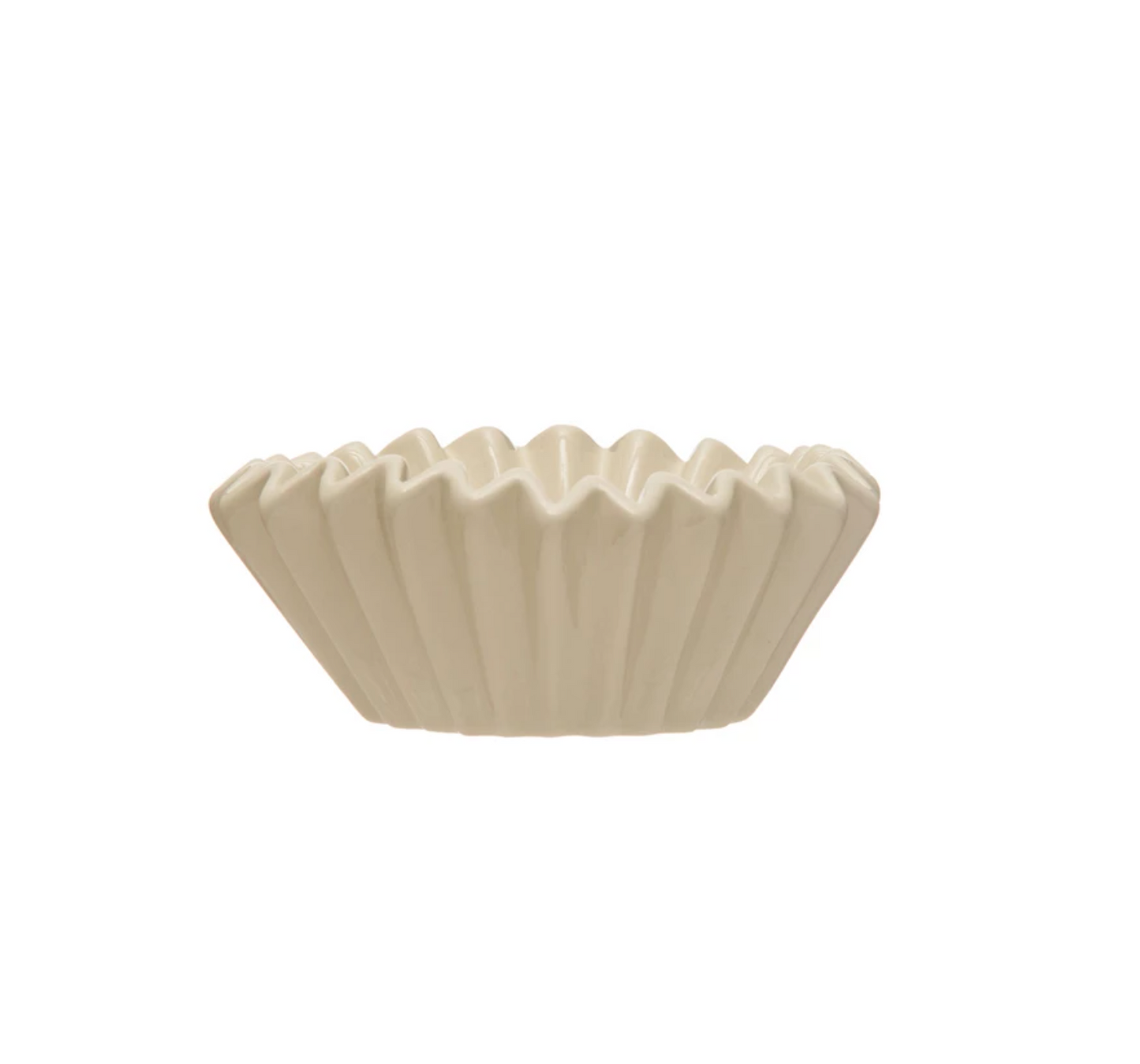 White Medium Fluted Bowl Kitchen in  at Wrapsody