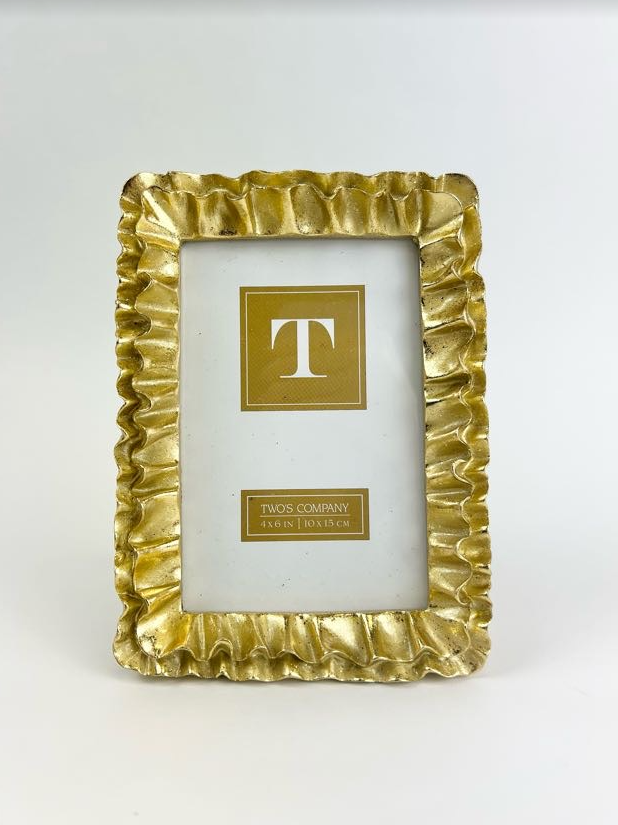 Gold Ruffles 4x6 Frame Picture Frames in  at Wrapsody
