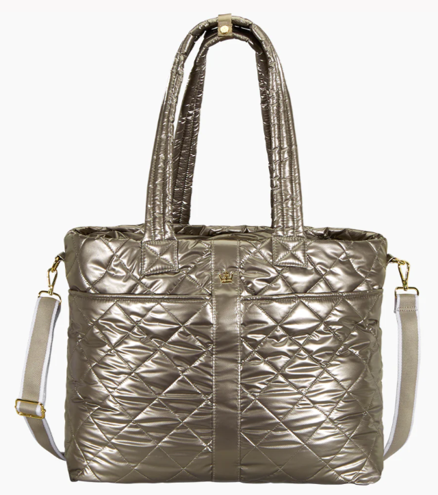 Oliver Thomas Wanderlust XL Tote Luggage, Totes in Modern Taupe Metallic at Wrapsody