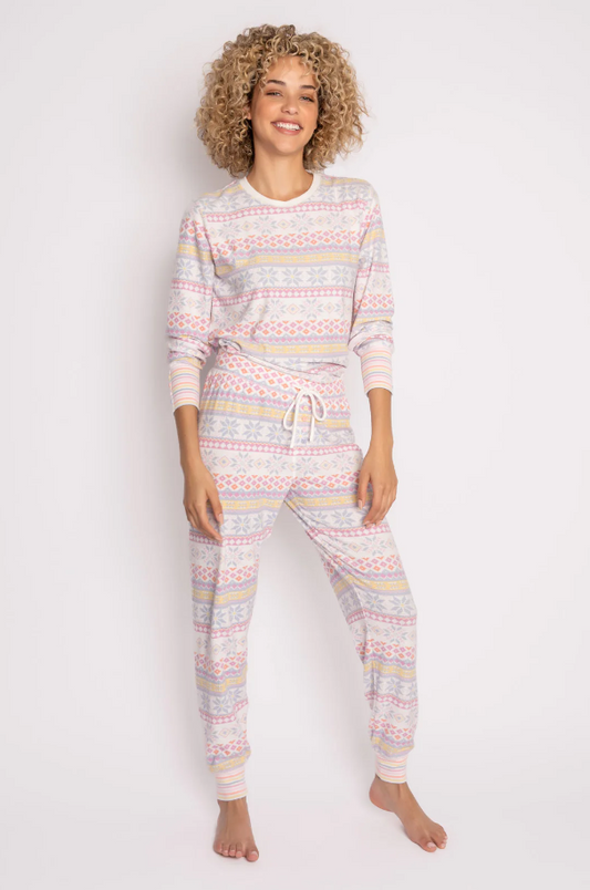 PJ Salvage Nordic Nights top in Pastel Ivory Loungewear in XS at Wrapsody