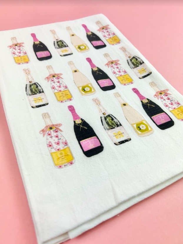 Champagne Bottles Towel Kitchen Towels in  at Wrapsody