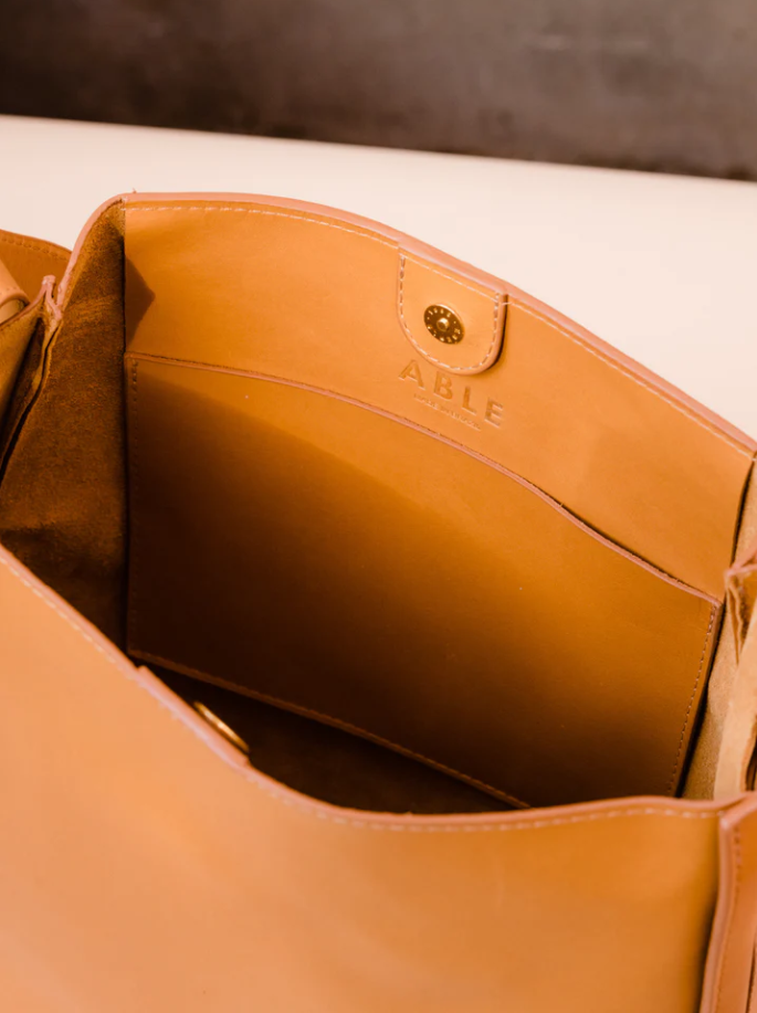 Able Addison Tote - Cognac Handbags in  at Wrapsody