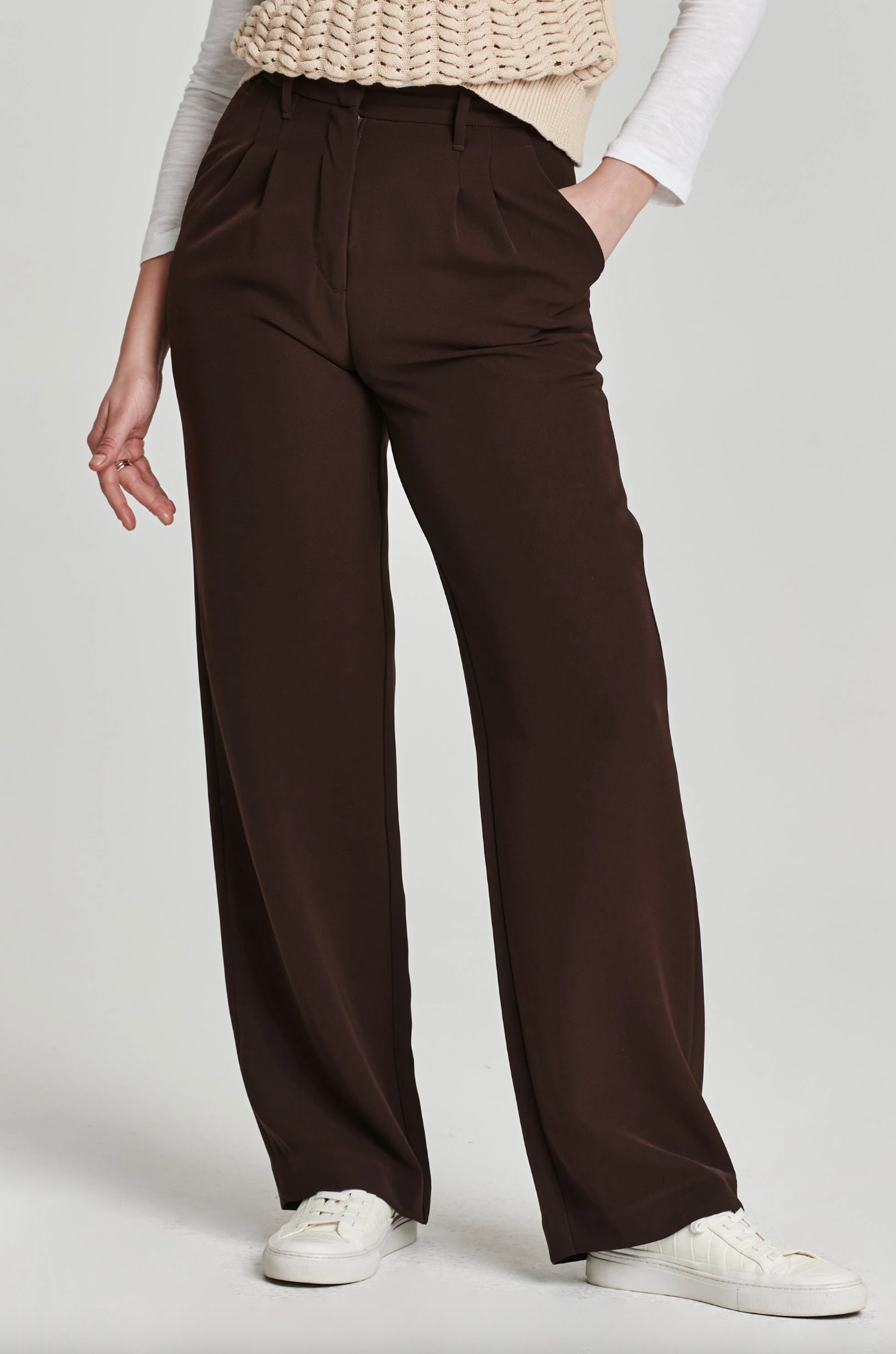 Adelaide Brown Pant Pants in  at Wrapsody