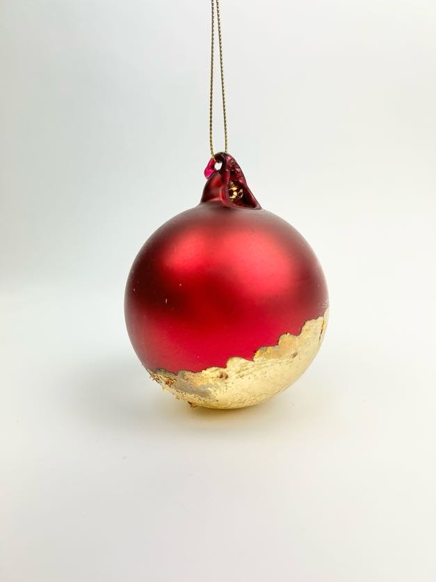 Red Gold Dipped Glass Ornament Home Decor in  at Wrapsody