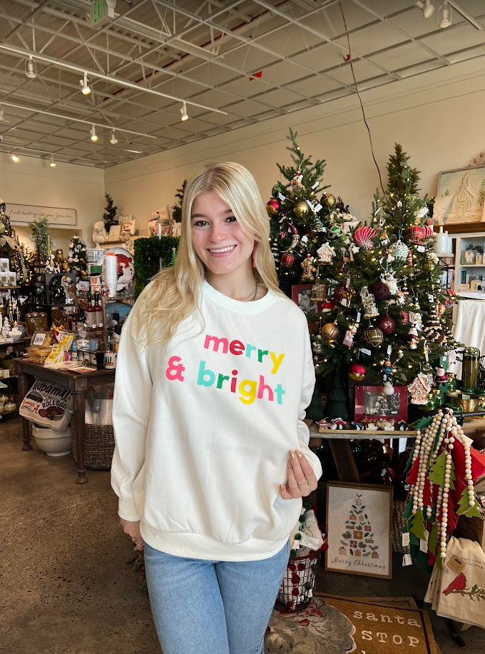 Sweatshirt Merry & Bright White Tops in S at Wrapsody